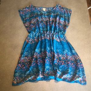 Mossimo Teal Leaf-patterned Dress